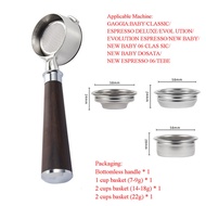 58mm Bottomless Naked Portafilter Solid Wood Coffee Handle Espresso Machine Replacement Filter With 