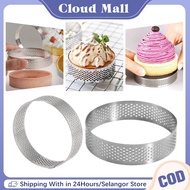 6Pcs Perforated Tart Ring Set 6/7/8CM Stainless Steel Round Cake Rings Dessert Tart Mould
