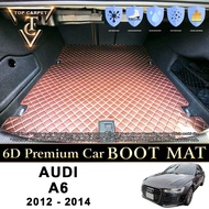 Top Carpet AUDI A6 ( 2012 - 2014 ) Car Boot Mat PU Leather Cargo Mat Trunk Carpet Boot Liner Karpet 