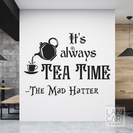 Coffee Sticker The Mad Hatter Coffee shop shop shop wall Sticker Glass wall