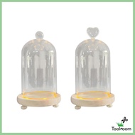 [ Clear Glass Cloche Dome DIY Eternal Flowers Glass Domes Cloche Bell Jar Display