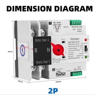 MCB type Dual Power Automatic transfer switch 2P 3P 4P 63A 100A 125A ATS Circuit Breaker Electrical 