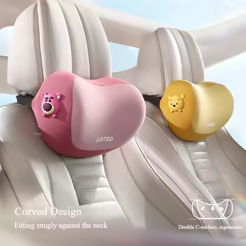 Mickey Car Headrest Strawberry Bear Lotso Neck Pillow Cute Minnie Cartoon Universal Car Seat Pillow 