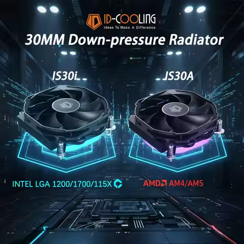 ID-COOLING IS30I/IS30A 30MM Down-pressure Radiator Large Air Volume CPU Cooler Support INTEL LGA 120