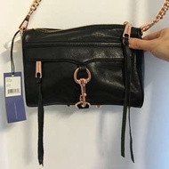 全新 美國網購 Rebecca Minkoff Mini Mac 黑色 玫瑰金鍊