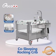 COCOBB Baby Co-Sleeper Rocker with Changing Table and Mosquito Net 4 in 1 Multifunctional Playard