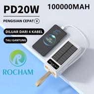 Rocham Power Bank Robot 1000000mah Original 100% Fast Charging 22.5W PD20W 4 USB Ports Powerbank Power Bank Original Asli Power Bank 600000 Mah Power Bank Robot Original Asli Power Bank Robot Powerbankrobot1000000mah