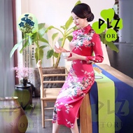 Cheongsam Dress Plus Size XL-6XL Long Sleeve Chinese Style Traditional Qipao Cheongsam Muslimah 旗袍20
