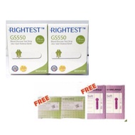 Bionime Rightest GS550 Blood Glucose Test Strips 25's x 2+Alcohol Pad 25'sx2 +Lancet 25's x 2