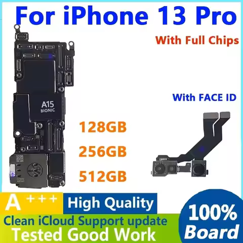 Fully Tested Authentic for iPhone 13 Pro Motherboard unlocked With Face ID 128gb 256gb 5128GB Clean 