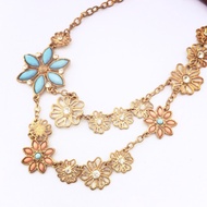 Blue Daisy Necklace