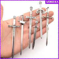 [Wenodxa] 6x Knight Sword Charms Retro Long Swords DIY Cosplay Scense Props Jewelry Charms