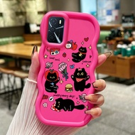 HP Case For OPPO A16 A16s A54s Case Cute Cartoon Cat Apple Kesing Cesing Soft Silicone Softcase Maca