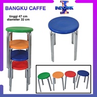 Stainless steel meatball bench, colored seat, minimalist cafe bench, bar bench