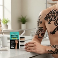 Waterproof Tattoo Concealer Set, 2-Tone Full Coverage, 10g with Mixing Bottle & Tools for Travel