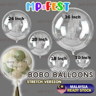 Bobo Balloon Transparent | LED Balloon Helium Decoration | 10–36 Inch Clear Balloon (stretched versi