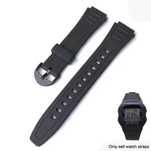 watch band For Casio G-Shock W-800H W-217H AQ-S800W Resin Rubber Convex Joint 18mm Bracelet watch ac