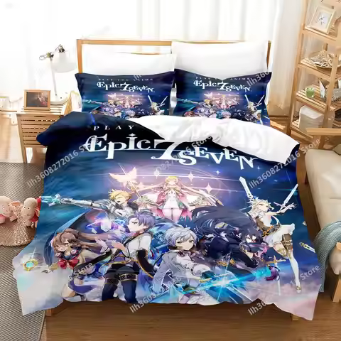 New Game Epic Seven Bedding Set Cartoon Anime three-piece set Adult Kid Bedroom Duvetcover Sets 3D K