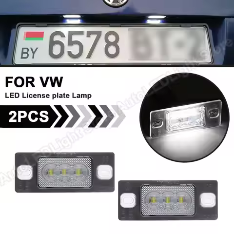 2Pcs LED License Plate Light Number Plate Lamp For VW Touareg Tiguan I Golf5 Variant Passat B5 Bora 