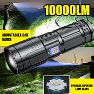 COD ไฟฉาย ไส้ตะเกียง SST40  ไฟฉาย พลังสูง  LED 100000 lumens  Zoomได้ กันน้ำ  ไฟ 3 Mode ไฟฉายชาร์จUS