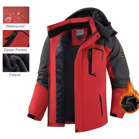 Men's Winter Parka Windbreak Thicken FleeceHooded Male Military Anorak Jackets Warm Windproof Fur Fa