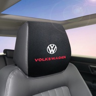 1pcs Car Logo Headrest Cover Black Suede Car Seat Pillowcase Decoration Accessories for VW Volkswagen Jetta MK5 Golf Passat 3B7 601 171