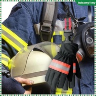 [ Firefighter Glove Strap Reflective Lightweight Work Glove Strap Turnout Gear Red