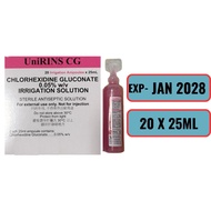 Unirins Cg Chlorhexidine Gluconate 0.05%w/v Irrigation Solution 25ml X 20 box