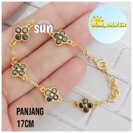 925 SILVER CLOVER BRACELET WITH WHITE GOLD PLATED 19 GOLD BRACELET