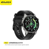 Awei H12 High end smart watch 1.32 inch IP67 Waterproof sport Bluetooth watchs for Health measurement Heart rate Blood pressure Blood oxygen Body temperature measurement