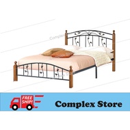 FREE SHIPPING / METAL &amp; WOOD QUEEN BED / DOUBLE BED / BED FRAME / QUEEN BED / KATIL KAYU / KATIL BESI / KATIL / BEDROOM
