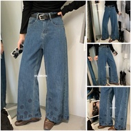[Em.Cloud] CC The Lemon 2623 Embroidered Straight Wide Leg Jeans