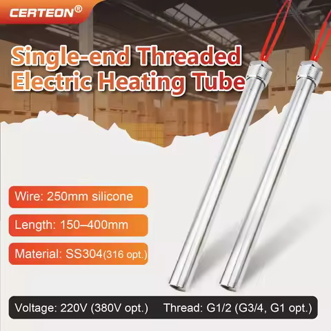 Single Head Threaded Immersion Heater 220V G1/2 Electric Heating Tube Radiator Water Tank Boiler Hea