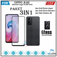 3in1 Tempered Glass Package Oppo A96 A95 A95 5G Anti-Scratch Full Cover Glass