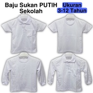 NCH T-Shirt Putih Pra Sekolah Baju Putih Sukan Budak Uniform Berkolar Kanak-Kanak