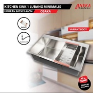 Kitchen sink 8050 stainless tebal lubang besar / bak cuci piring