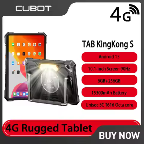 CUBOT TAB Kingkong S Android 15 4G Rugged Tablet Unisoc T616 4G GPS 10.1" HD+ 90Hz 6GB+256GB 15300mA