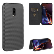 Luxury Carbon Fiber PU Leather Casing OnePlus 6T Magnetic Flip Cover OnePlus6T Wallet Case OnePlus6 