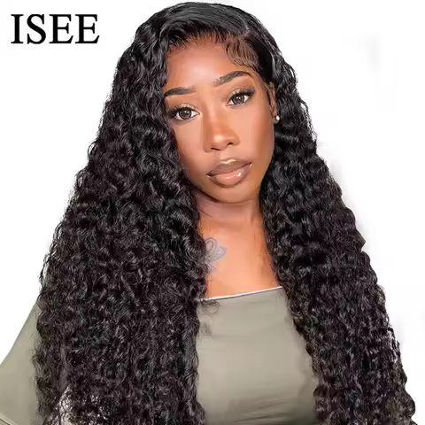 ISEE Wear Go Wig Brazilian Deep Wave Pre Bleached Knots 7x5 HD Glueless Pre Plucked Human Wigs Ready