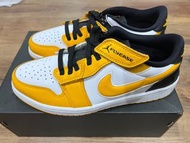 NIKE Air Jordan 1 Low FlyEase 拉鍊穿脫 白黑黃 DM1206-107