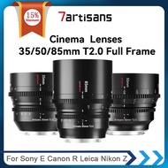 7Artisans 7 Artisans 35Mm 50Mm 85Mm T2.0 Full Frame Cinema Lens For Sony E FX3 Leica SIGMA L SL Nikon Z Z50 Canon EOS-R EOS-R5