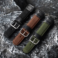 19mm Nylon Watch Strap for FT-500WC Black Green Bracelet Ribbed Strap for Military Ballistic Fabric 
