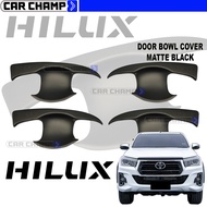 Toyota Hilux Revo 2015 to 2018 Door Bowl Inner Matte Black Garnish 2016 2017 ( Car Accessories )