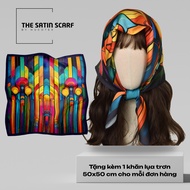 High quality patterned silk scarf, square bandana scarf 68*68 cm with diverse designs - P10