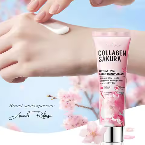 SADOER Sakura Collagen Hand Cream Moisturizing & Nourishing, Brightening Care, Anti-Wrinkle Anti-Cra