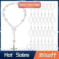 30Pcs Baptism Rosary Beads Finger Baptism Rosaries Faux  for Baptism Favors  Favors Communion Favors