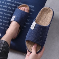 Large Size Slippers Men Japanese Style Home Indoor Household Silent Anti-slip 48 Linen Slippers Men