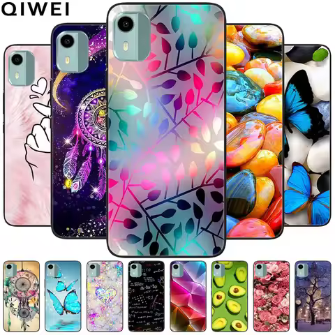 For Nokia C12 / C22 / C02 Case TPU Soft Silicone Black Bumper Fashion Capa for Nokia C32 Phone Cases