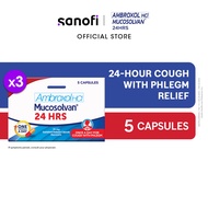 Mucosolvan 24HRS for Cough with Phlegm - 5 Capsules (Bundle of 3)