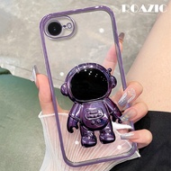 With Plating Astronaut Holder Case Compatible For iPhone 17e 16e ransparent Soft TPU Phone Casing Sh